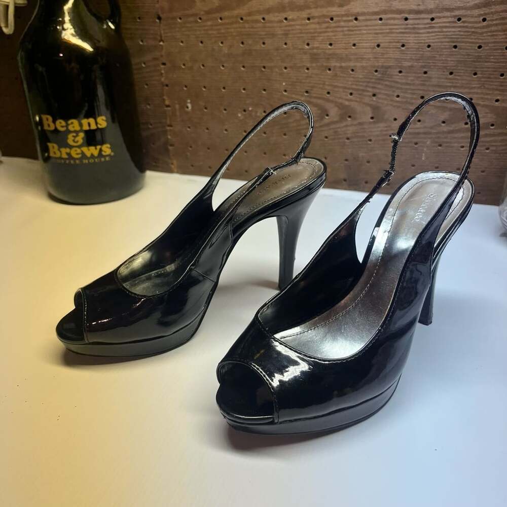 Style & Co Black Patent Slingback Pumps Heels